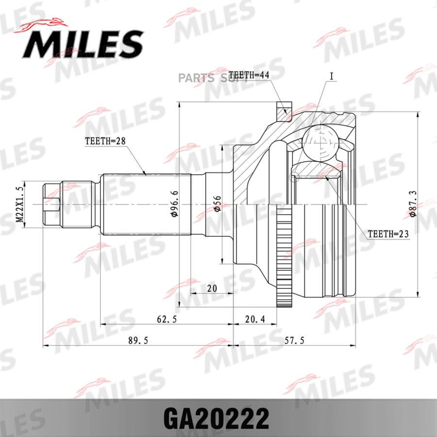 

ШРУС наружный MAZDA 6 1.8-2.0 02- (с ABS) (GKN 304691) GA20222