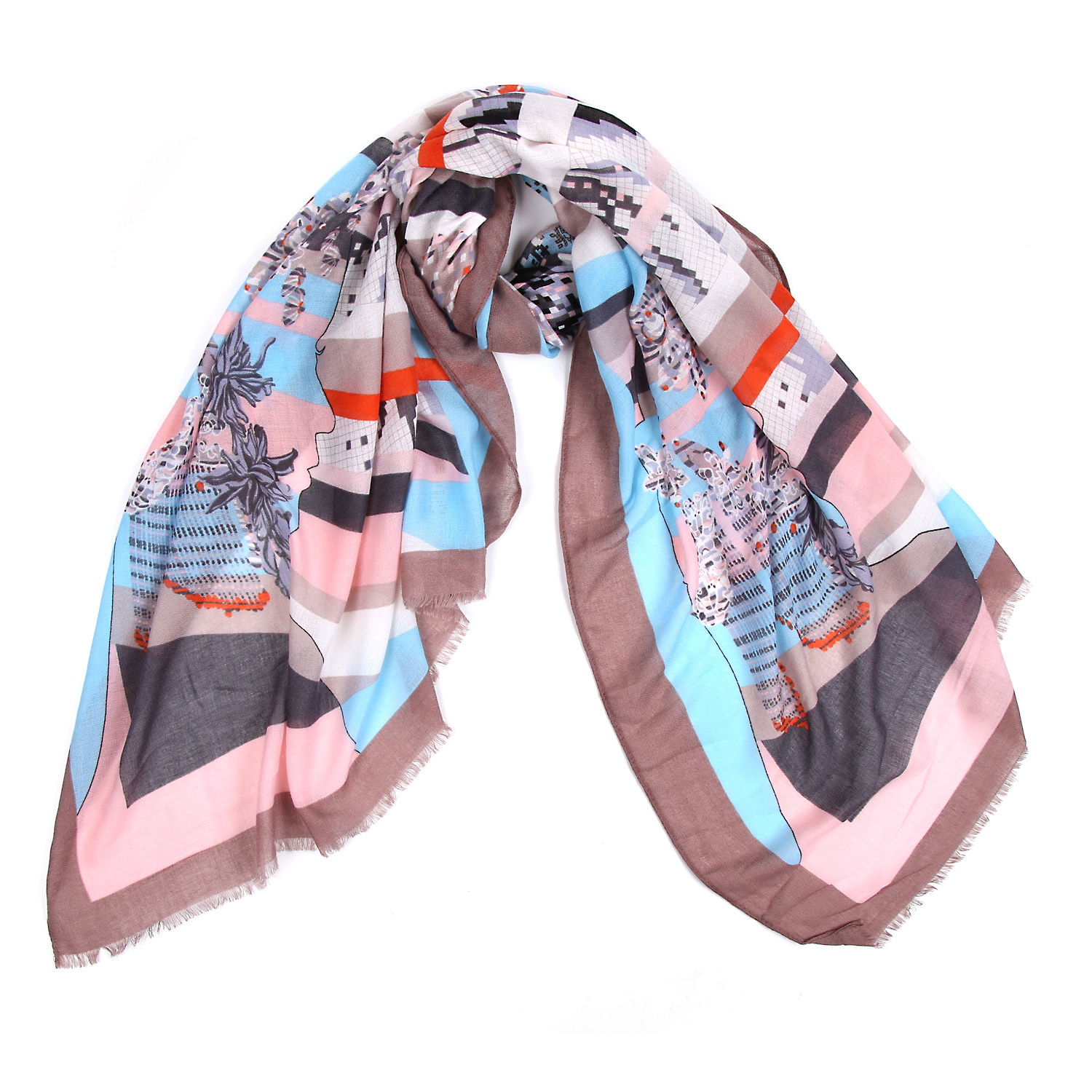 

Шарф женский FABRETTI ZS225007-9, голубой, ZS225007-9