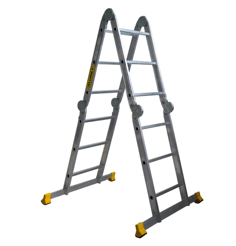 Лестница-трансформер шарнирная Alumet TW1 444, алюминиевая, 4 x 4 ступени, 3,37 - 5,77 м лестница трансформер sevenberg qh 4х4 шарнирная четырехсекционная