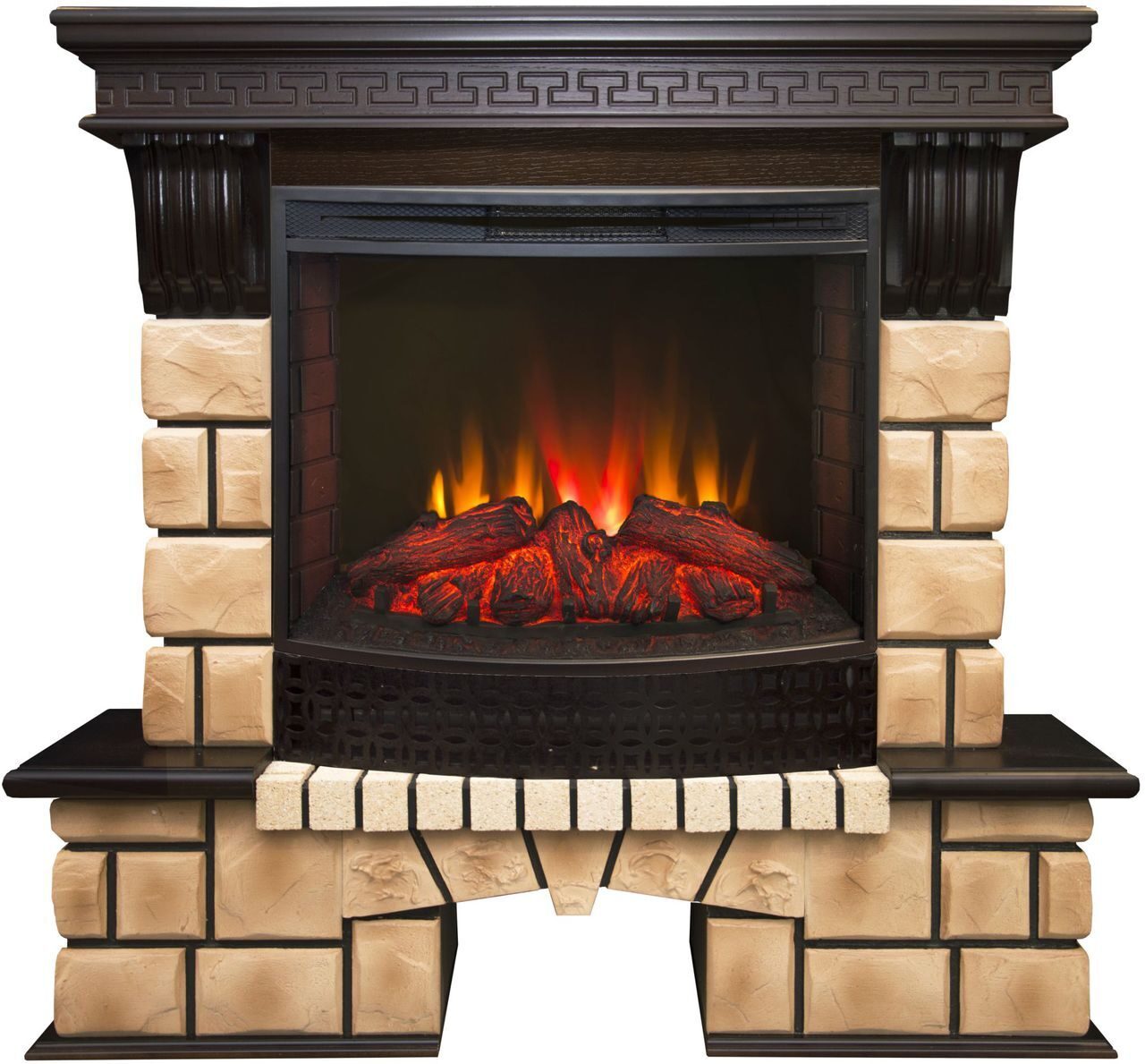 

Электрокамин Real Flame Stone Brick 25 AO с очагом Evrika 25,5 LED