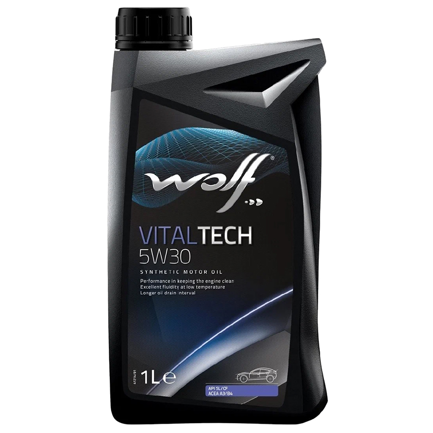 фото Wolf масло моторное синтетическое vitaltech 5w30 api sl/cf, acea a3/b4 1л