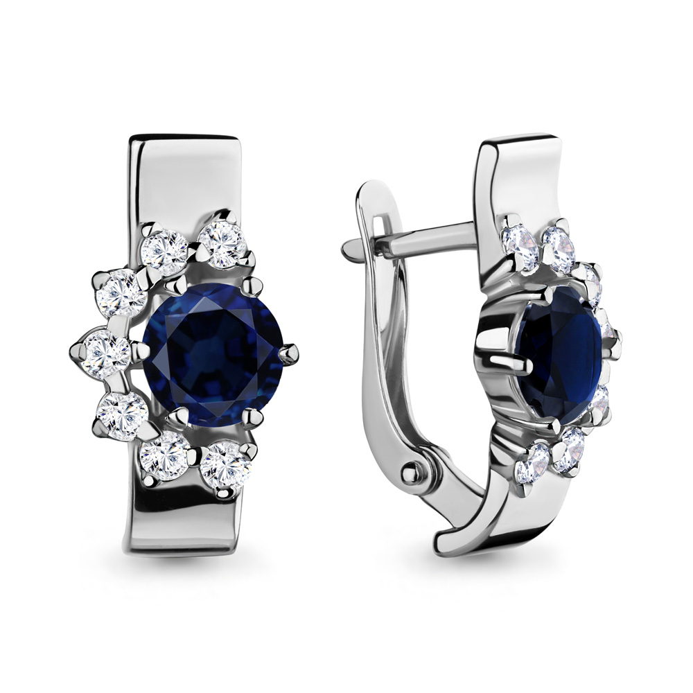 

Серьги из серебра с фианитом Aquamarine 45878Б_925_р, 45878Б_925_р