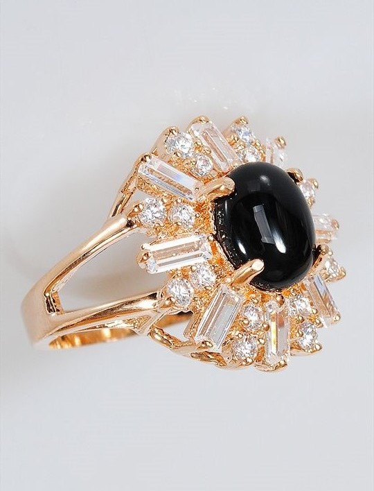 

Кольцо из бижутерного сплава р. 20 Lotus Jewelry 141R-40on, оникс/циркон, 141R-40on