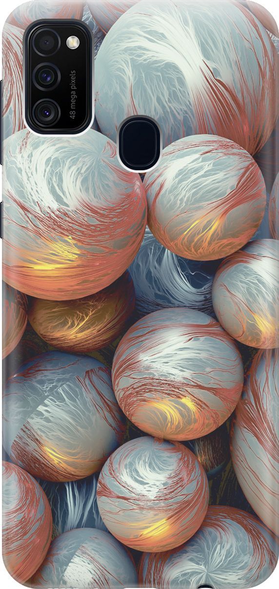 

Силиконовый чехол на Samsung Galaxy M21/M30s с принтом "Серо-красные шары", Красный;серый, 2868
