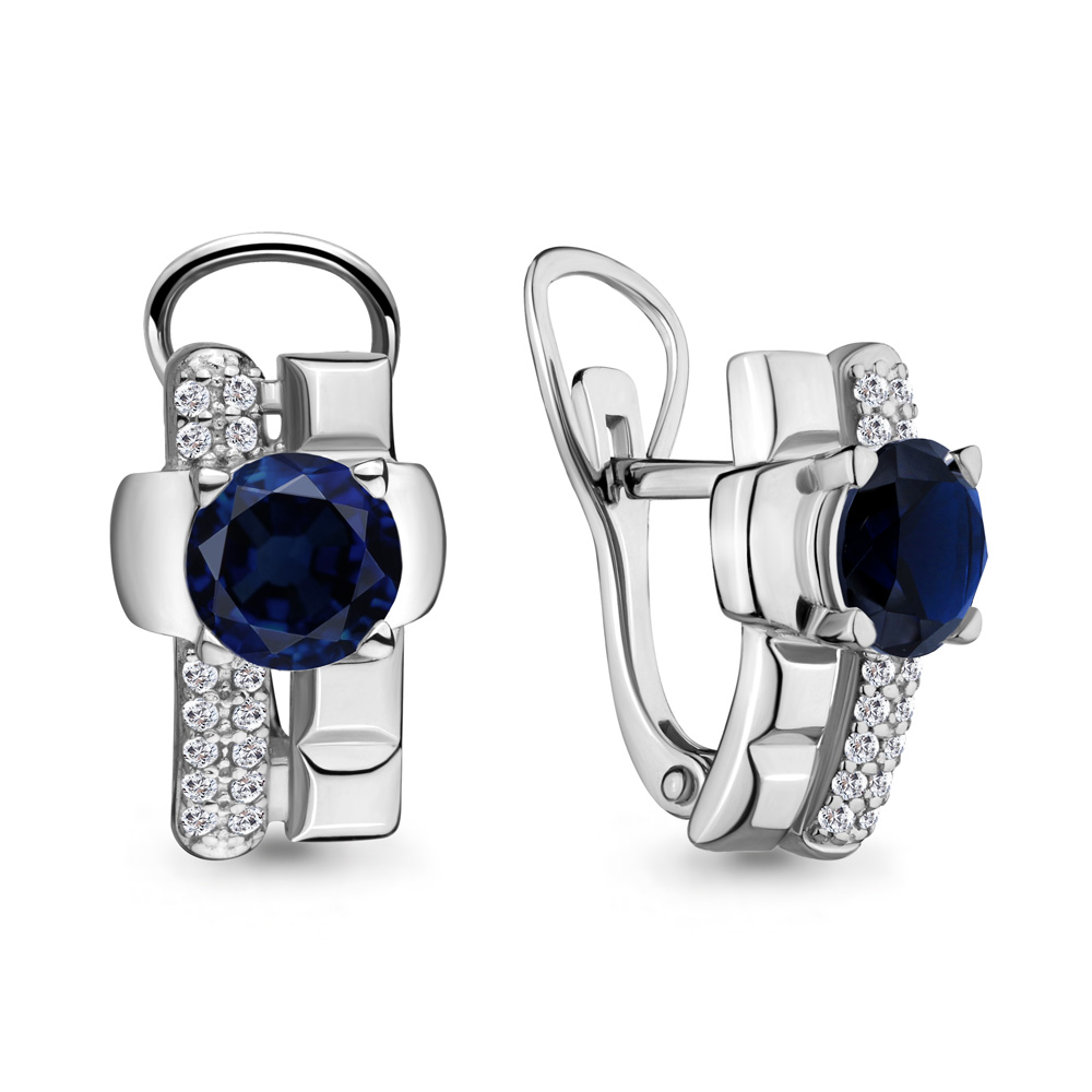 

Серьги из серебра с фианитом Aquamarine 45880Б_925_р, 45880Б_925_р