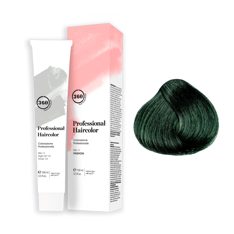 фото G краситель перманентный для волос, зеленый / permanent haircolor 100 мл 360 hair professional