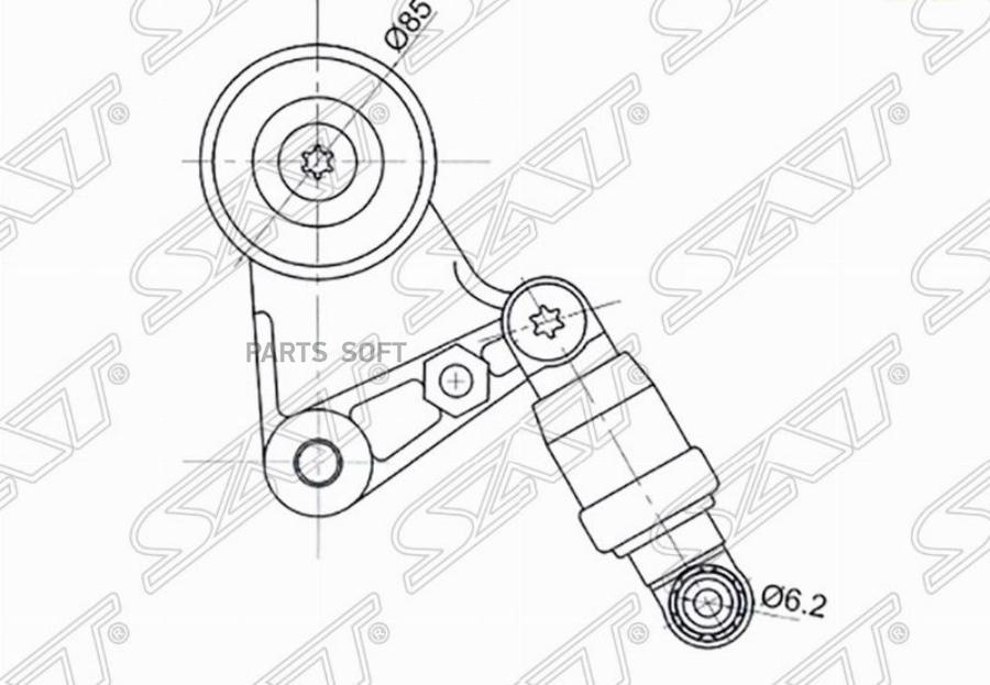 

SAT ST-11750-2W200 Натяжитель приводного ремня NISSAN PATROL/TERRANO ZD30 1шт