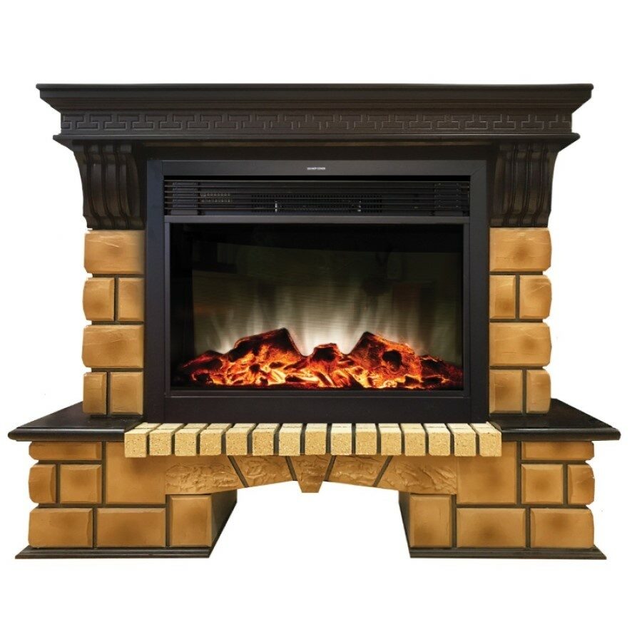 

Электрокамин Real Flame Stone Brick 26 AO с очагом MoonBlaze S LUX Black