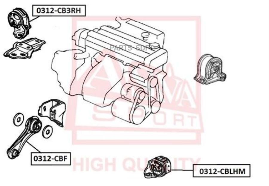 ASVA ПОДУШКА ДВИГАТЕЛЯ ЛЕВАЯ MT ASVA 0312CBLHM