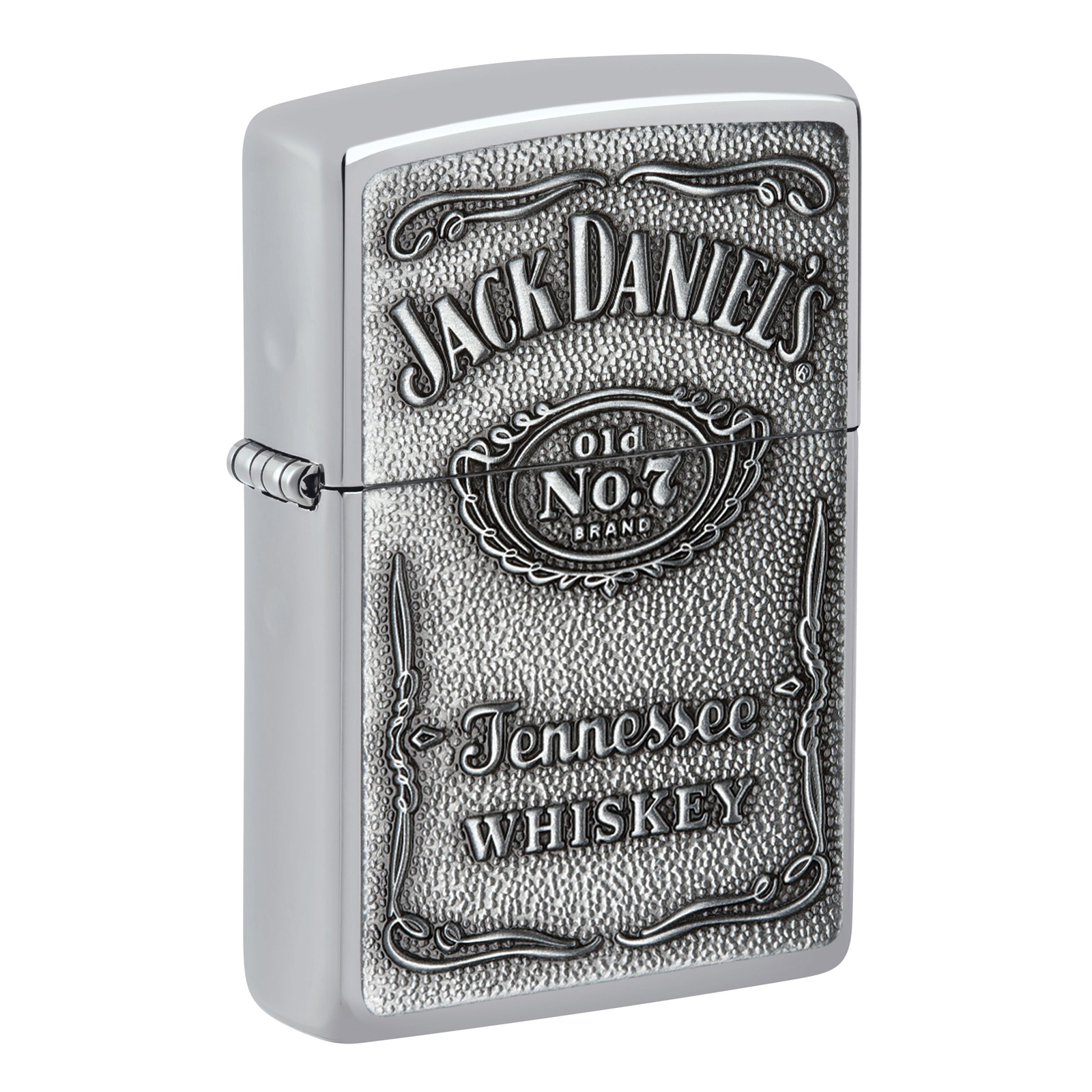 

Зажигалка бензиновая Zippo Jack Daniels с покрытием High Polish Chrome, Серебристый