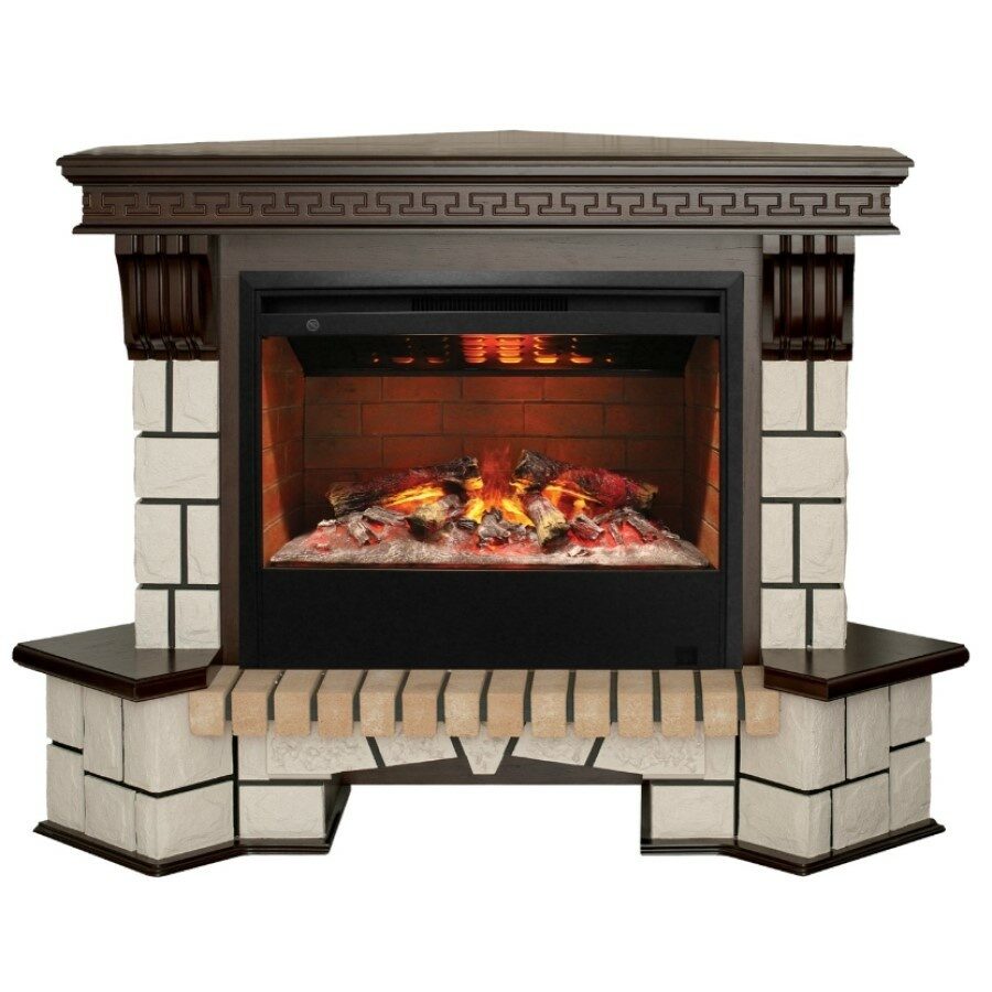 

Электрокамин Real Flame Stone Corner 26 AO с очагом 3D Helios 26