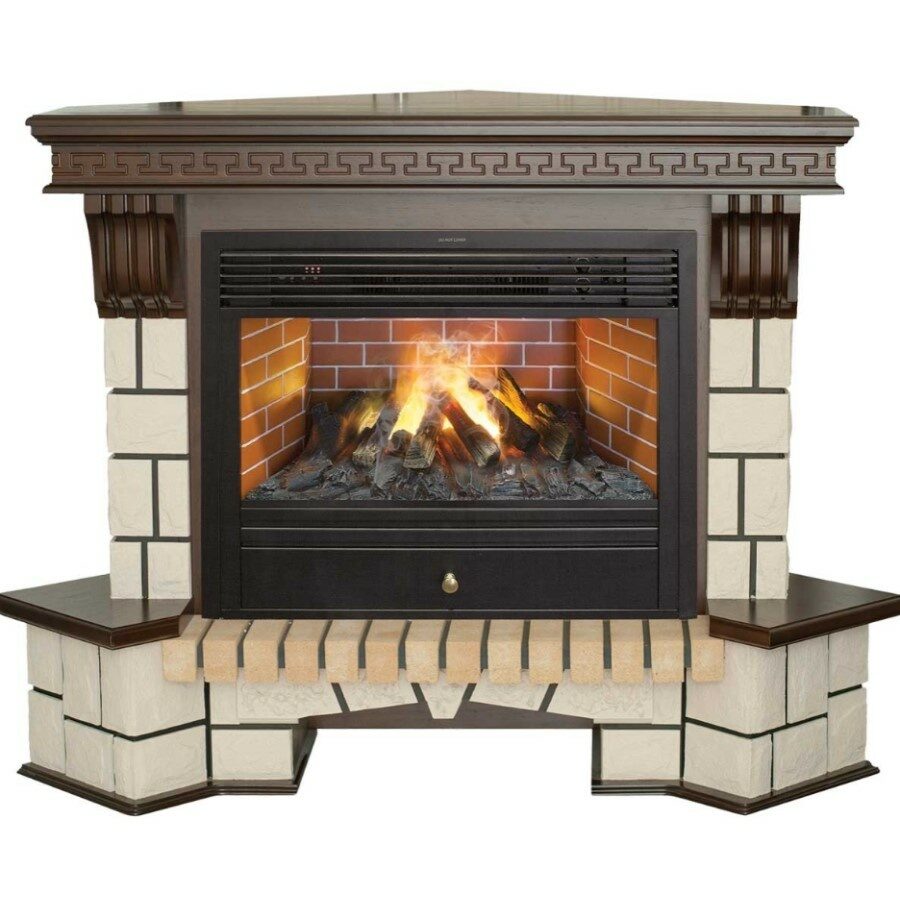 

Электрокамин Real Flame Stone Corner 26 AO с очагом 3D Novara 26