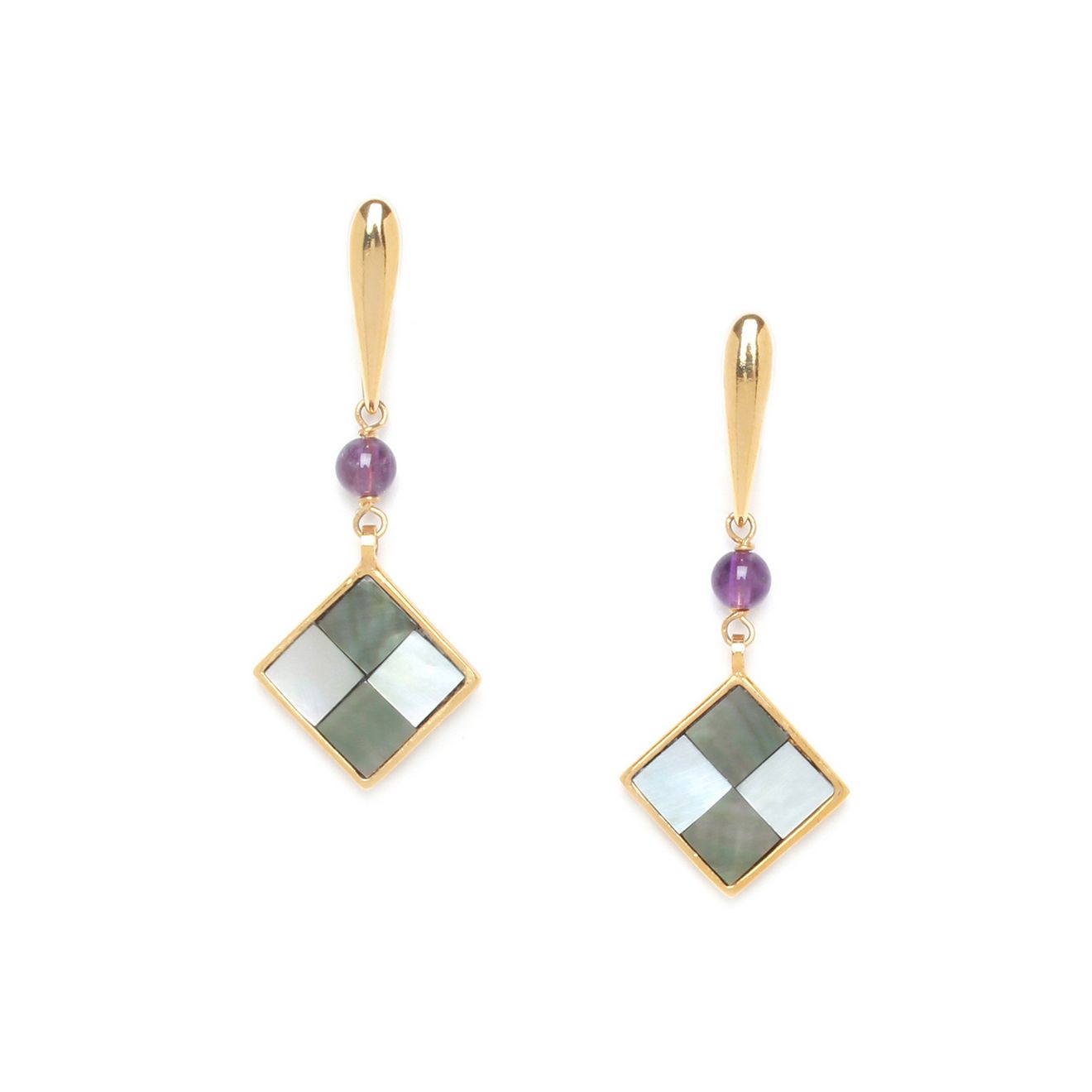 

Серьги из бижутерного сплава с перламутром/аметистом Nature Bijoux NB21.1-12-75315, NB21.1-12-75315