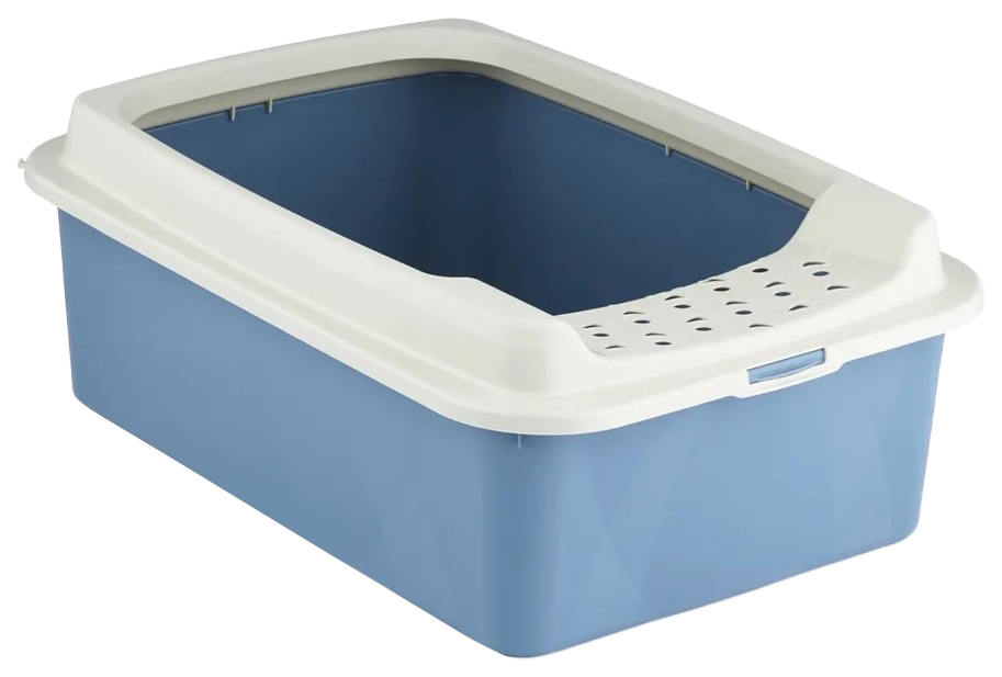 Туалет для кошек Rotho Bonnie, прямоугольный, белый, голубой, 57х39х21 см