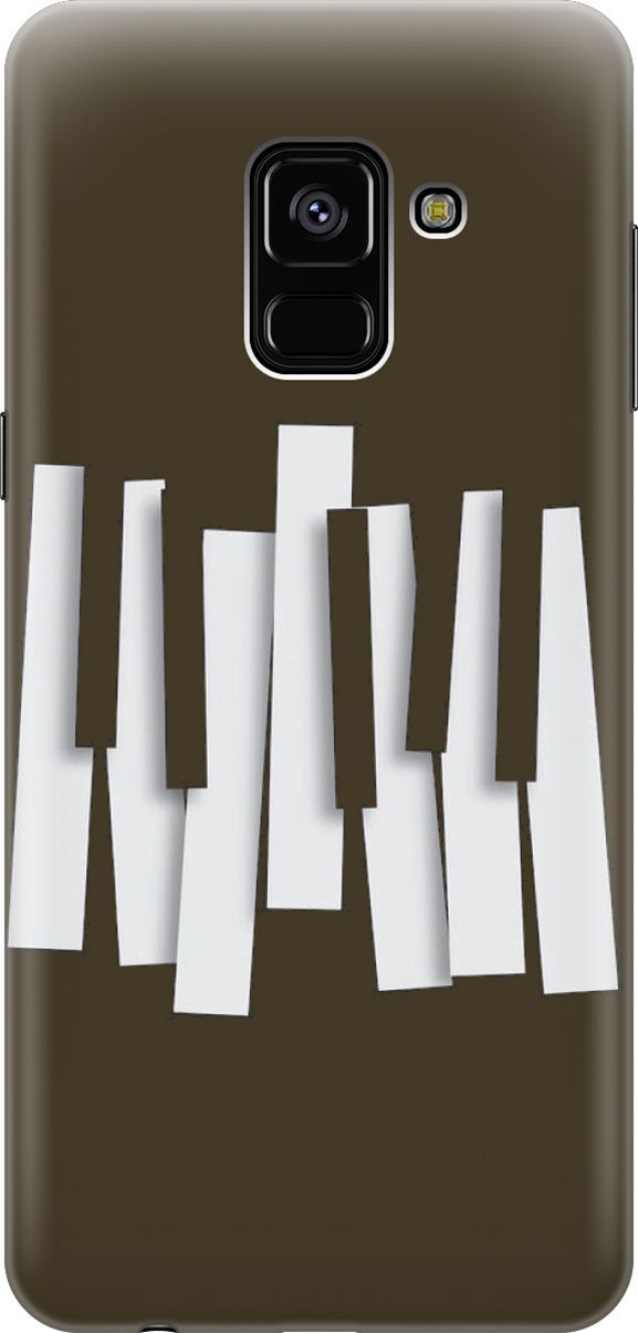 

Силиконовый чехол на Samsung Galaxy A8+ (2018) "Клавиши", Белый;черный, 3497