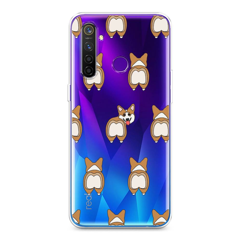 

Чехол Awog на Realme 5 Pro "Милый корги фон", Разноцветный, 251650-2