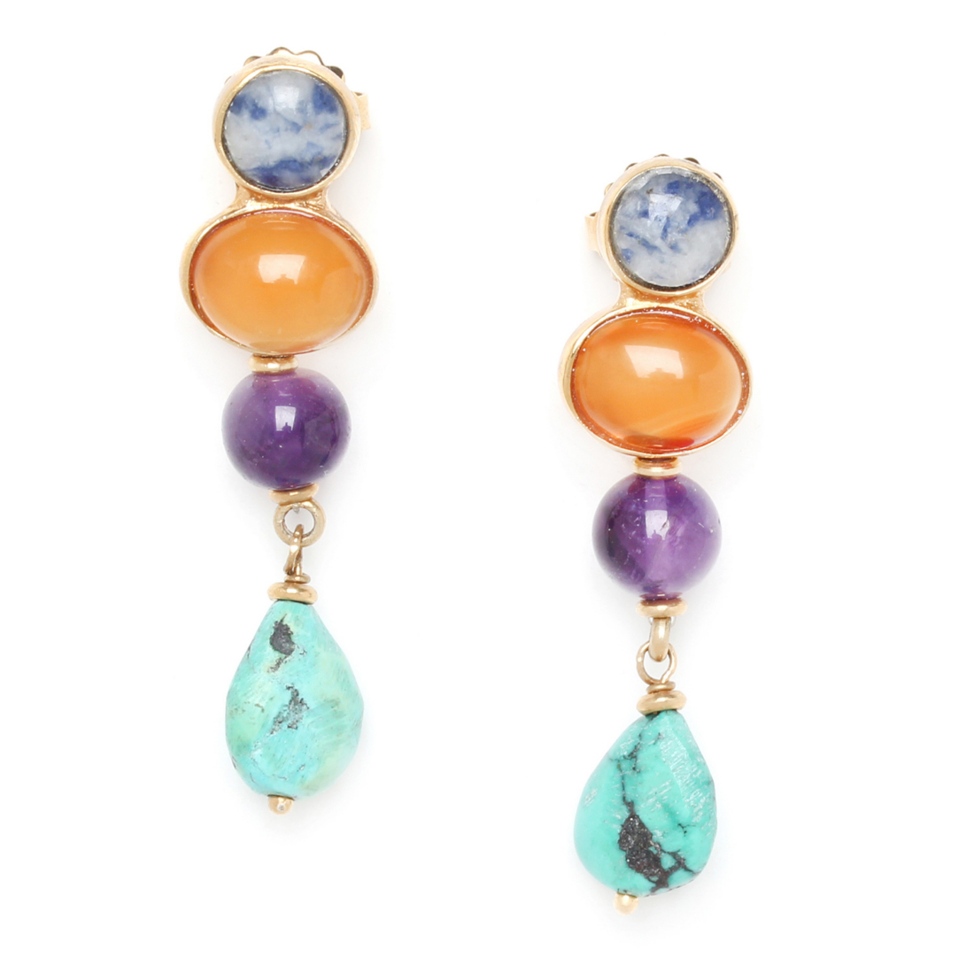 

Серьги из бижутерного сплава с агатом/бирюзой Nature Bijoux NB20.2-12-74947, NB20.2-12-74947