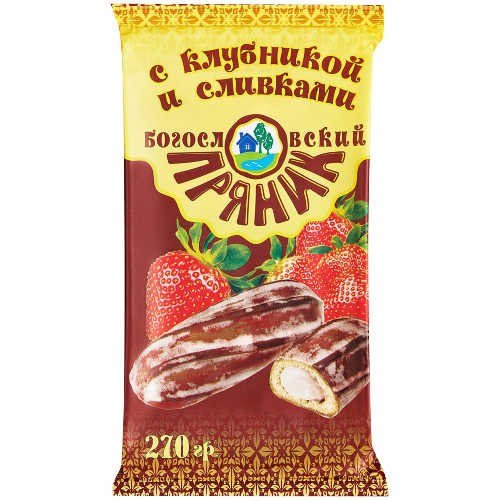 

Пряники Богословский с клубникой и сливками 240 г