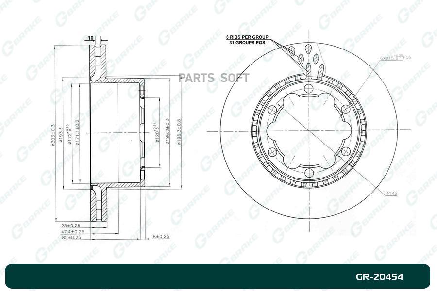 G-BRAKE Диск тормозной вентилируемый G-brake GR-20454