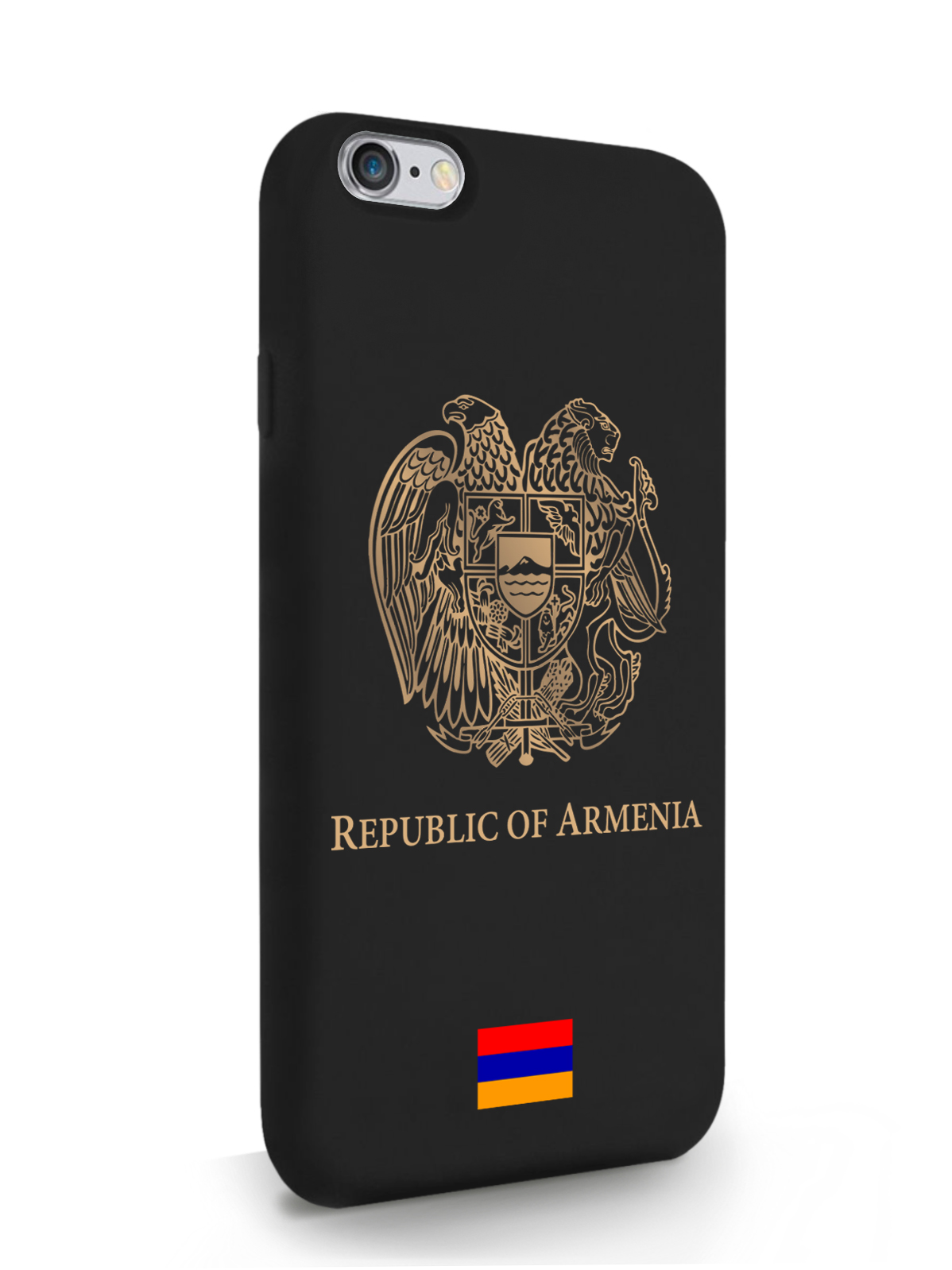 

Чехол SignumCase для iPhone 6/6s Золотой Герб Армении, черный, Золотистый;черный