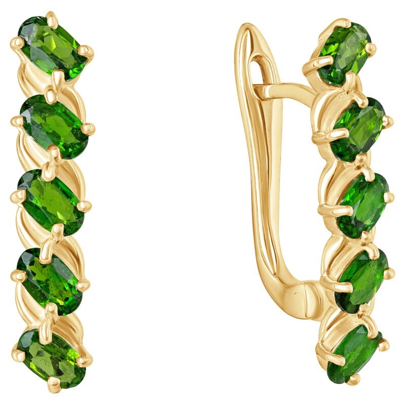 

Серьги из серебра с диопсидом LAZURIT-ONLINE 7982YG, 7982YG