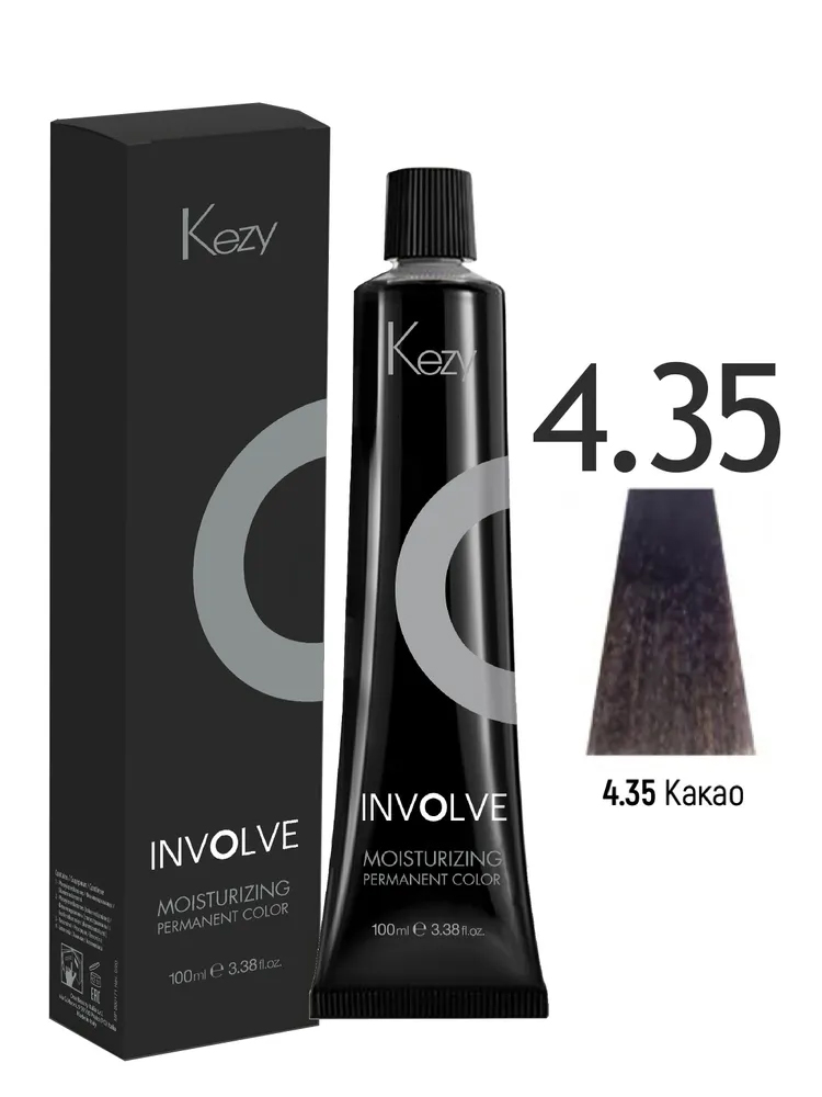 

Крем-краска Kezy Involve 4.35 стойкая увлажняющая для волос какао 100 мл