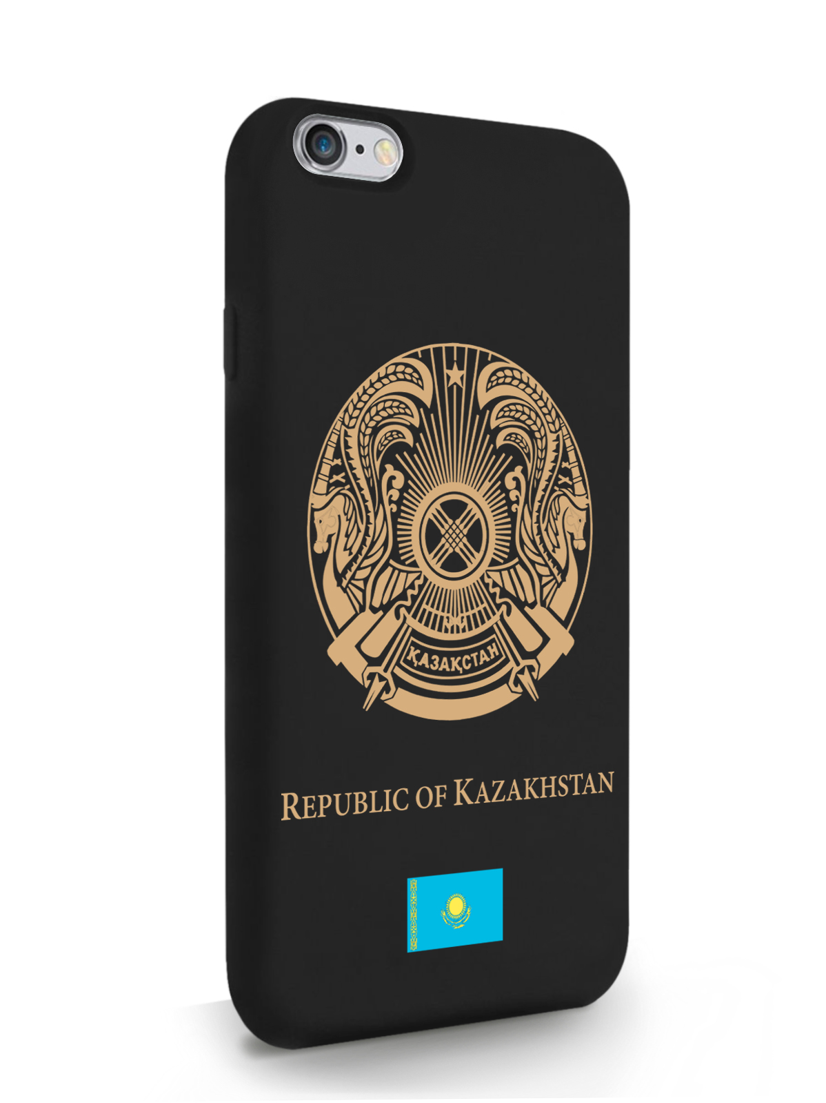 

Чехол SignumCase для iPhone 6/6s Золотой Герб Казахстана, черный, Золотистый;черный
