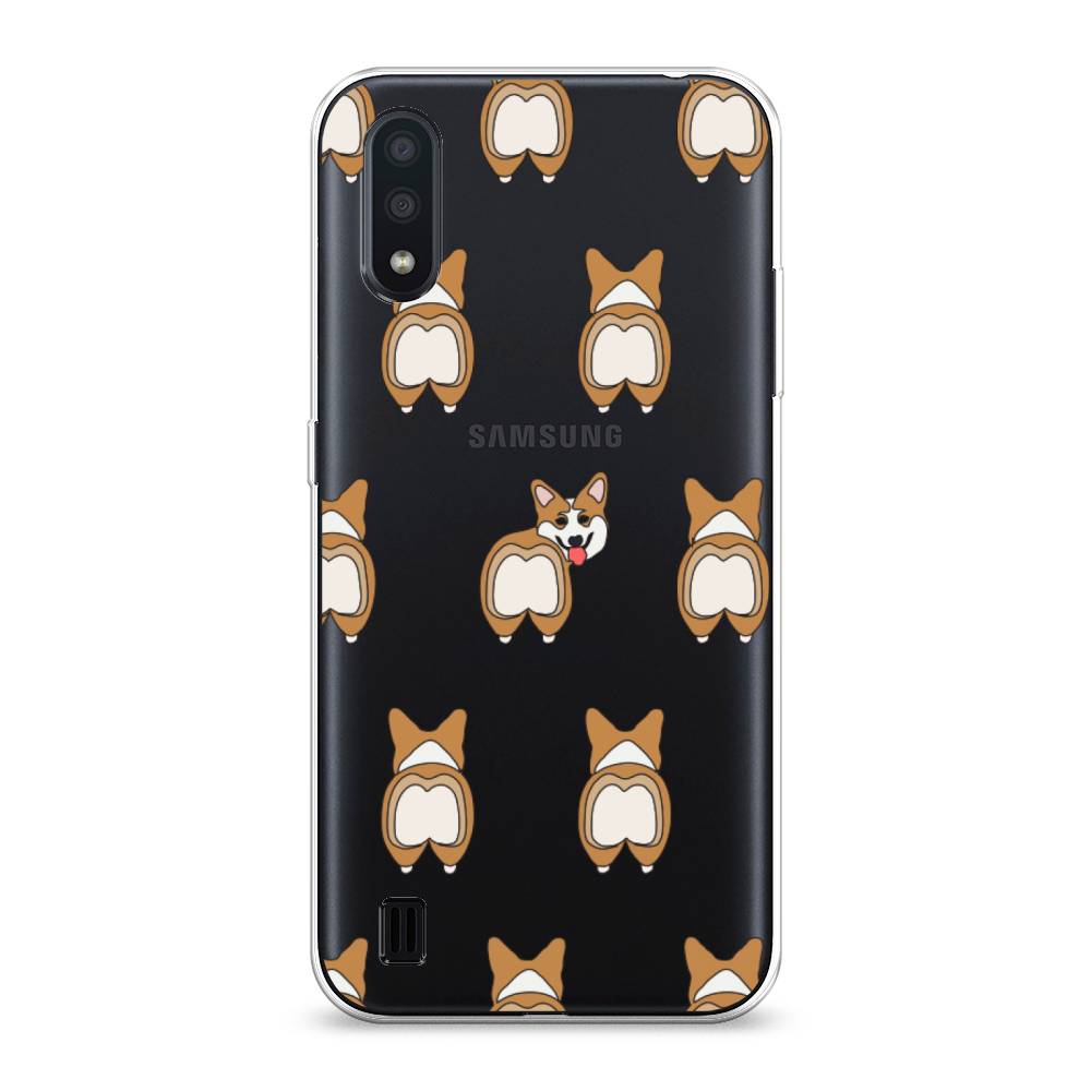 

Чехол Awog на Samsung Galaxy A01 "Милый корги фон", Разноцветный, 29550-2