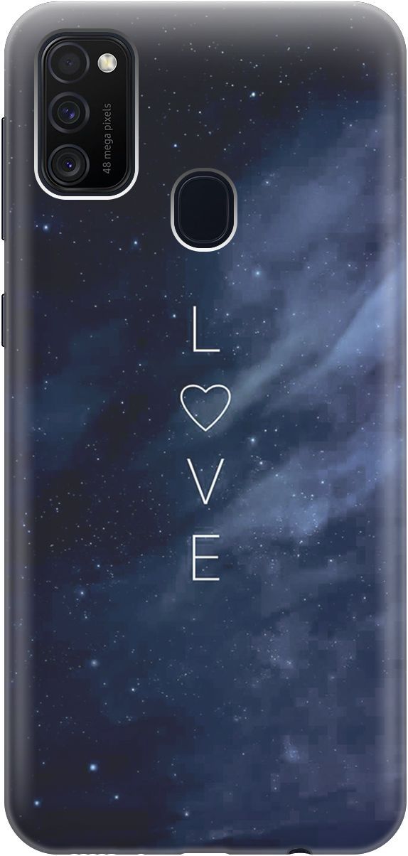 

Чехол на Samsung Galaxy M21/M30s с принтом "Ночное небо и любовь", Синий;черный, 4072