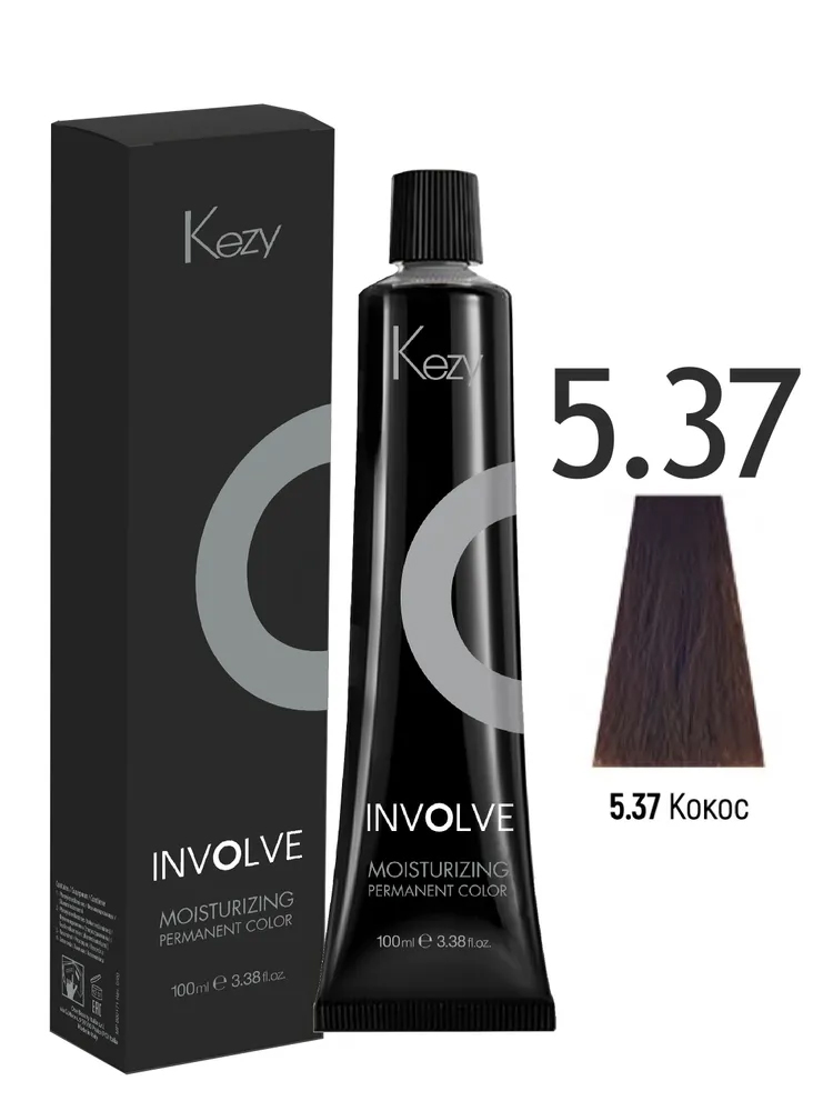 Крем-краска Kezy Involve 5.37 стойкая увлажняющая для волос кокос 100 мл