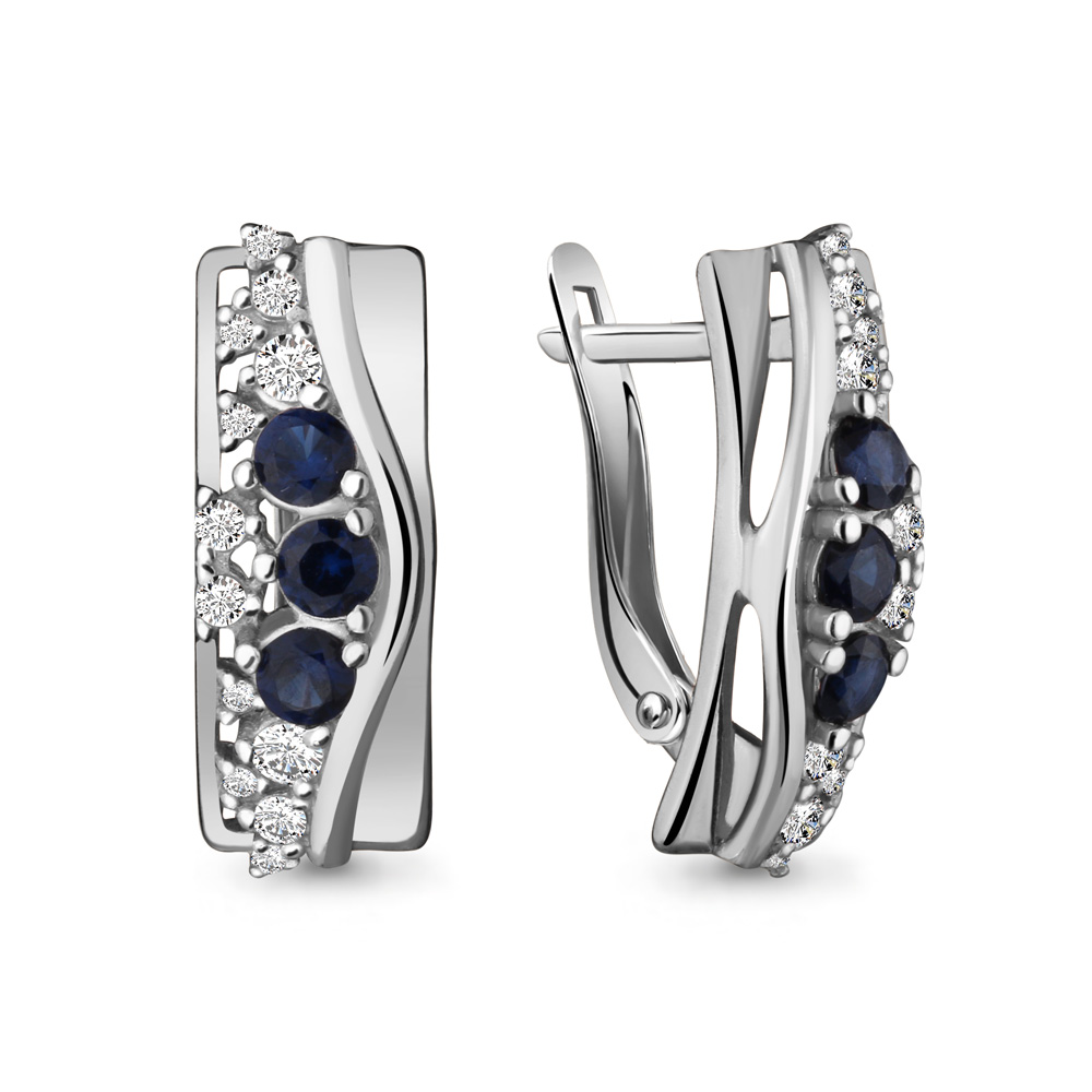 

Серьги из серебра с фианитом Aquamarine 45892Б_925_р, 45892Б_925_р