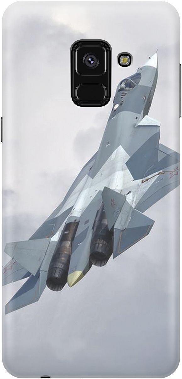 

Чехол на Samsung Galaxy A8+ (2018) с принтом "Боевой самолет", Белый;голубой, 4293