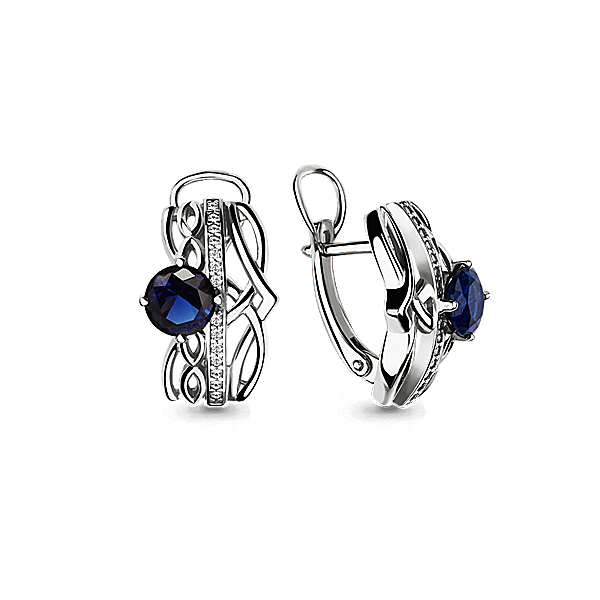 

Серьги из серебра с фианитом Aquamarine 45905Б_925_р, 45905Б_925_р