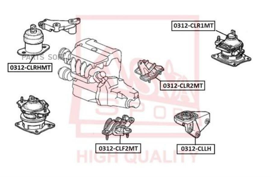 

ASVA Подушка двигателя правая mt ASVA 0312CLRHMT
