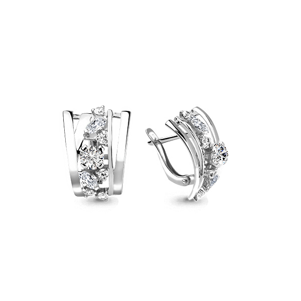 

Серьги из серебра с фианитом Aquamarine 45926А_925_р, 45926А_925_р
