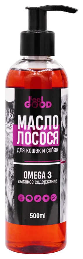 Масло лососевое для собак и кошек Feel GOOD Омега 3, 500 мл