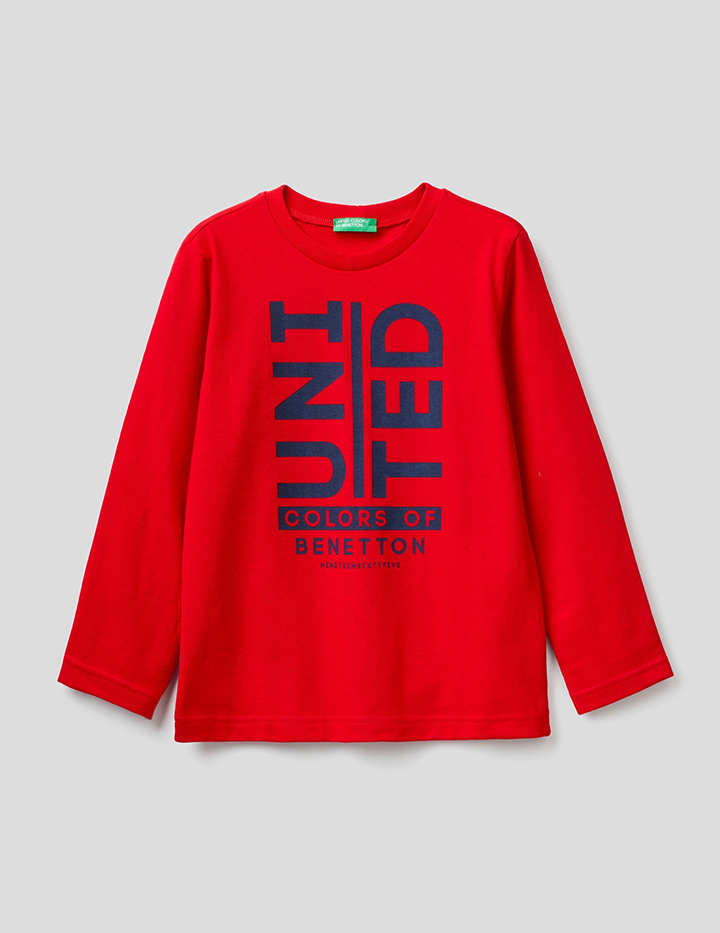 

Лонгслив для мальчиков Benetton цв. красный р.110, 21A_3VTEC15B7