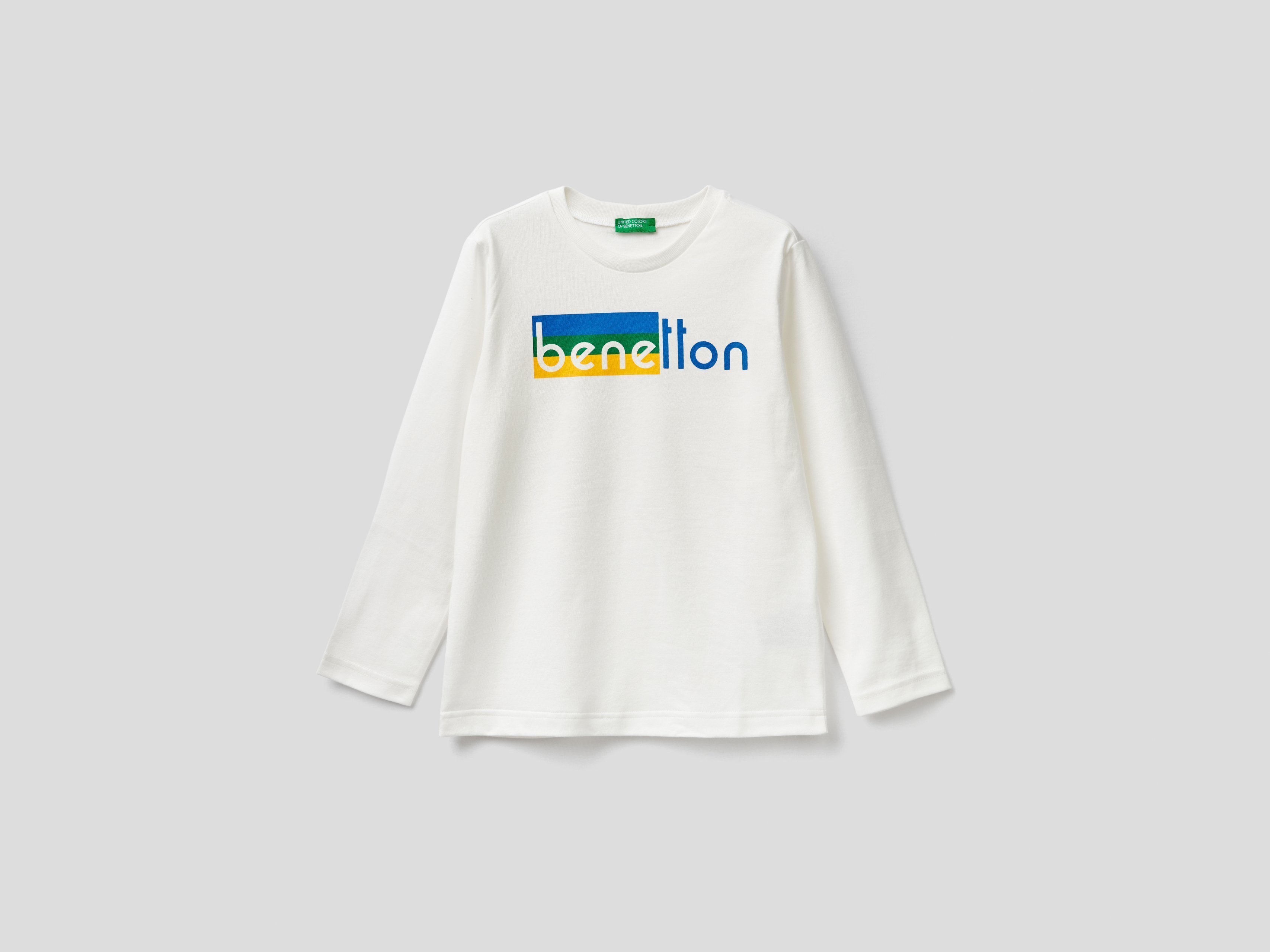 фото Лонгслив для мальчиков benetton цв. белый р.158 united colors of benetton