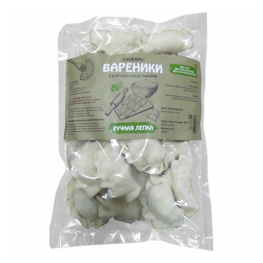 

Вареники Скобарь с картофелем и грибами категория А 500 г
