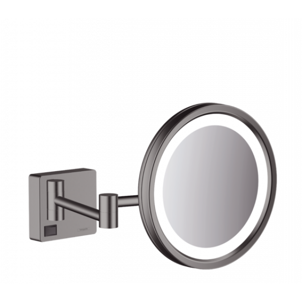 Косметическое зеркало с подсветкой AddStoris Hansgrohe 41790340, шлифованный черный хром