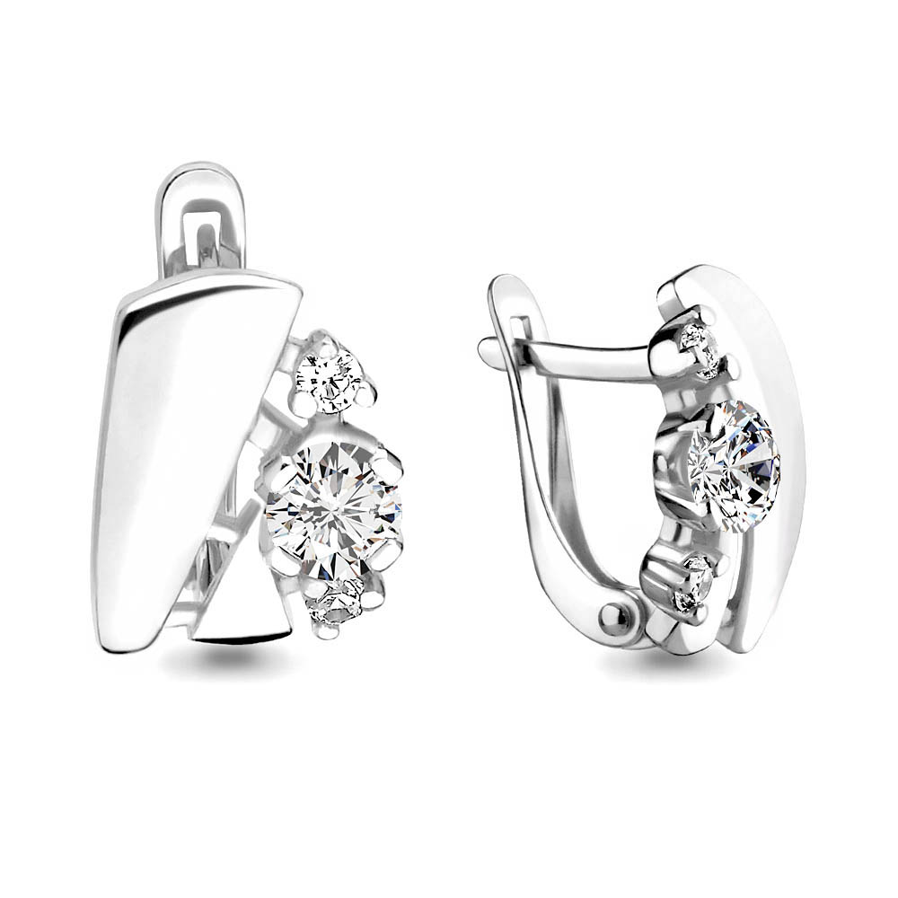

Серьги из серебра с фианитом Aquamarine 45931А_925_р, 45931А_925_р