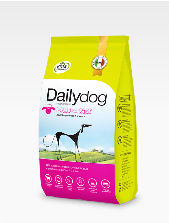фото Сухой корм для собак dailydog для средних пород с ягненком и говядиной, 20 кг