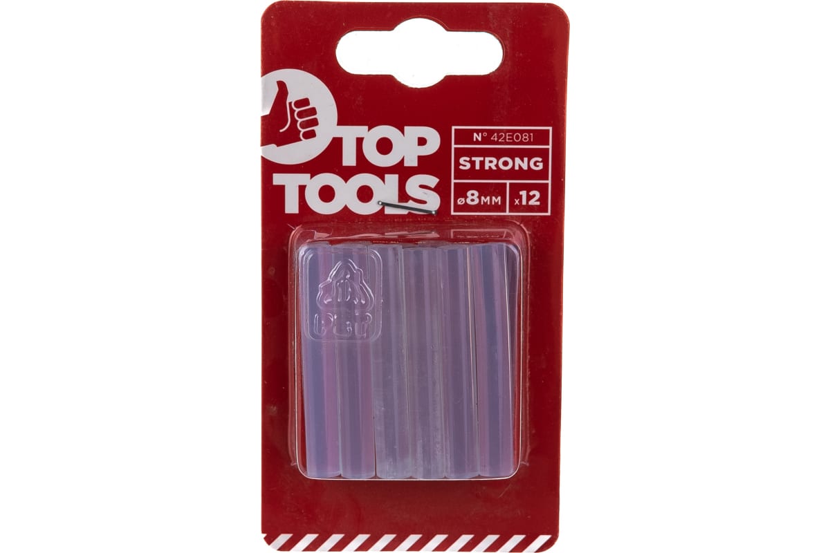 фото Top tools стержни клеевые 8 мм, 12 шт.,прозрачные 42e081