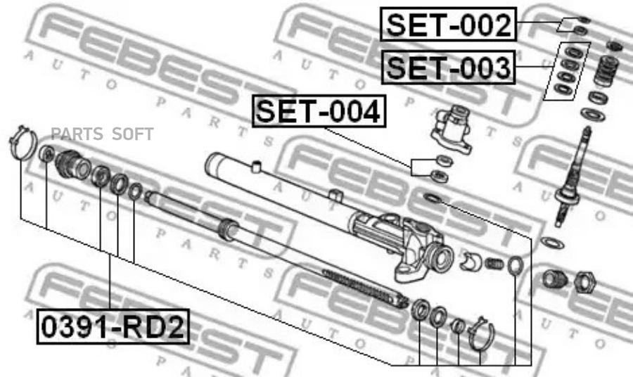 

Рем.к-кт рулевой рейки HONDA ACCORD 02-08/CR-V 97-01