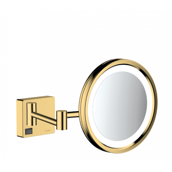 Косметическое зеркало с подсветкой AddStoris Hansgrohe 41790990, полированное золото