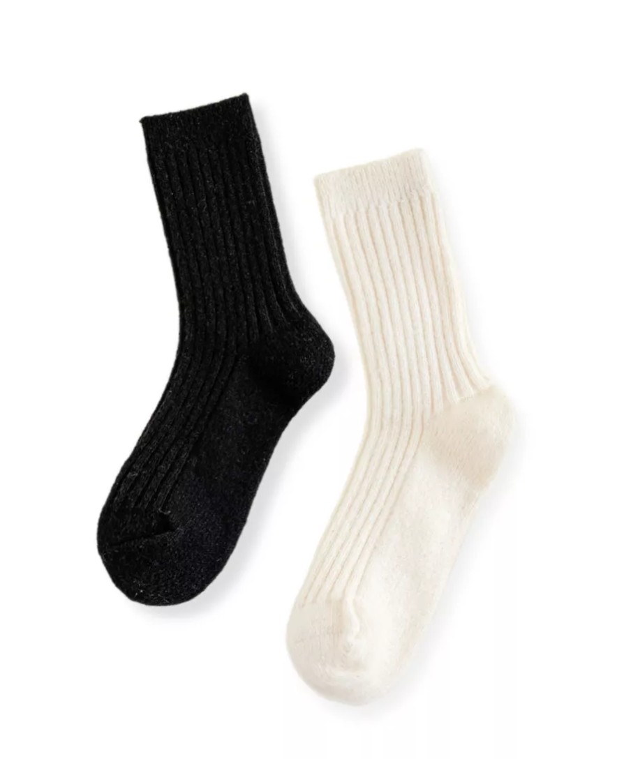 Комплект носков женских TENDEN WSF21/33M бежевых; черных 36-39, 2 пары