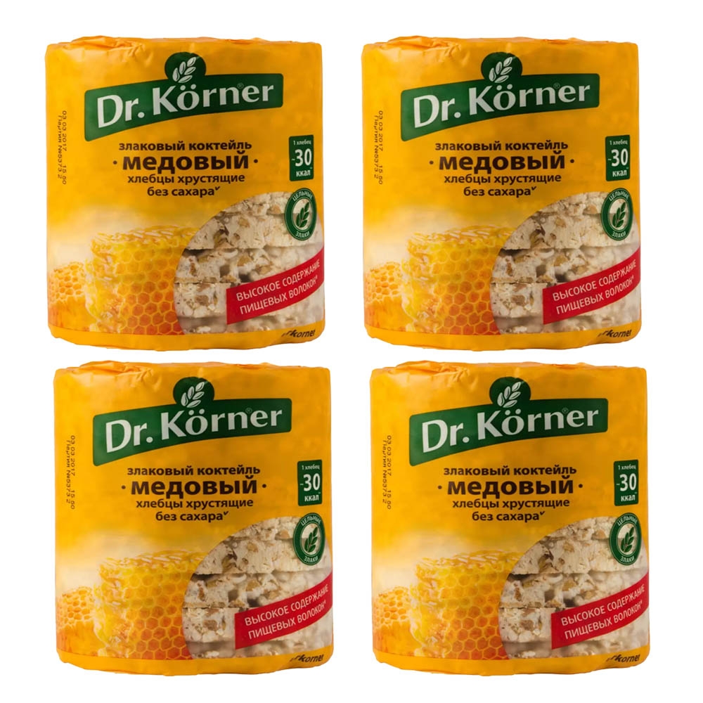 

Хлебцы Dr.Korner злаковый коктейль медовый 100г, 4 шт по 100 г