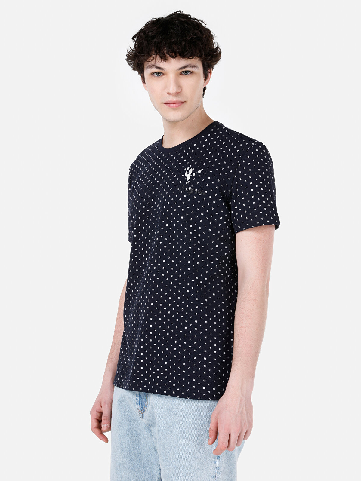 

Футболка мужская Colin's CL1068264 синяя 2XL, Синий, CL1068264