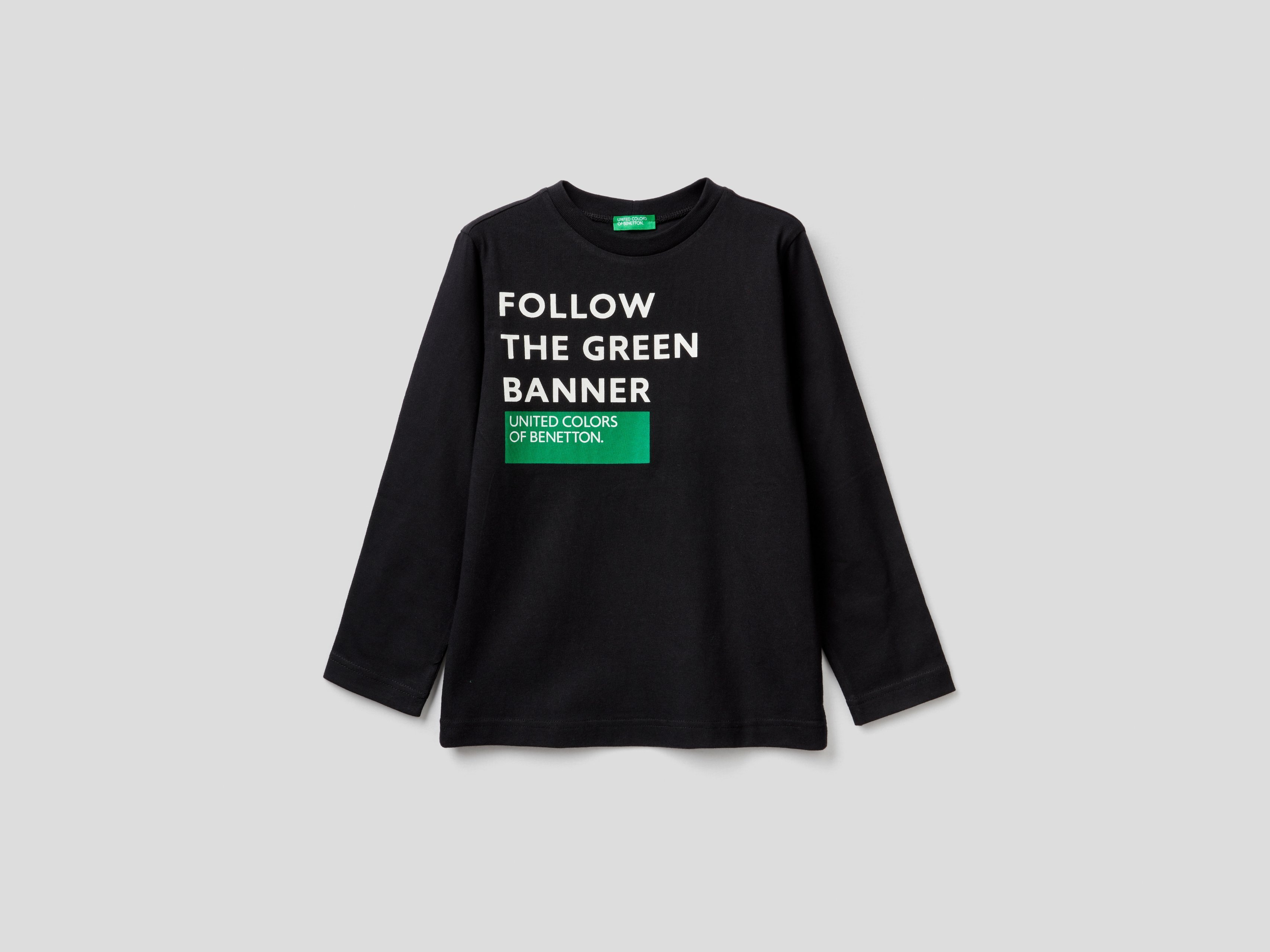 фото Лонгслив для мальчиков benetton цв. черный р.110 united colors of benetton