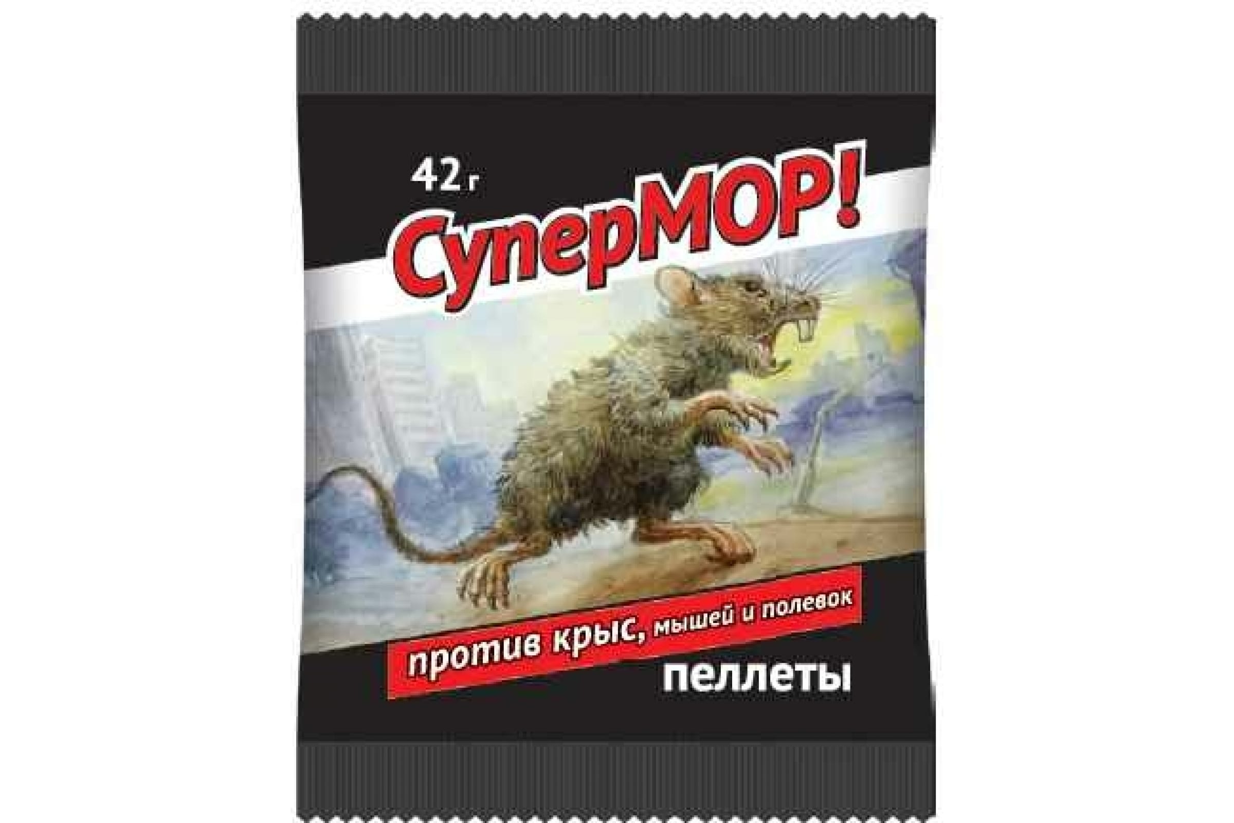 Супермор Приманка - пеллеты, от мышей и крыс, 42 гр 4620015694610